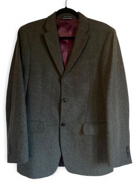 Tommy Hilfiger Green & Brown Tweed Wool Sports Coat Blazer Size 40